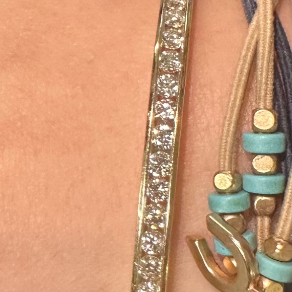 14k diamond bangle bracelet - Picture 1 of 5